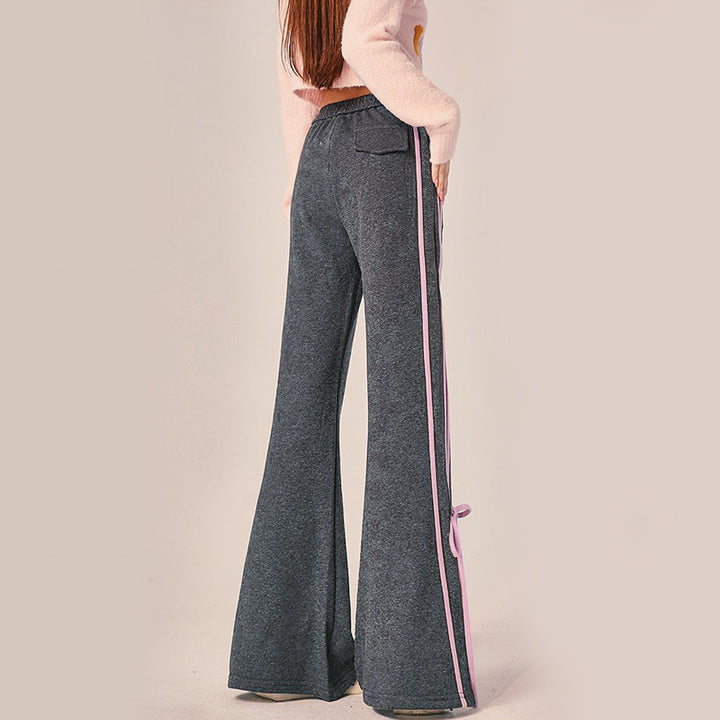 Women's loose-fitting leisure pants with decorative tie bands Chic & Stil