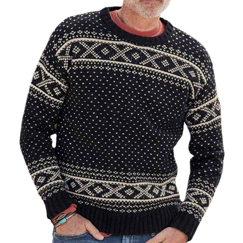 Men's Sweater with Classic Norwegian Pattern Lune London