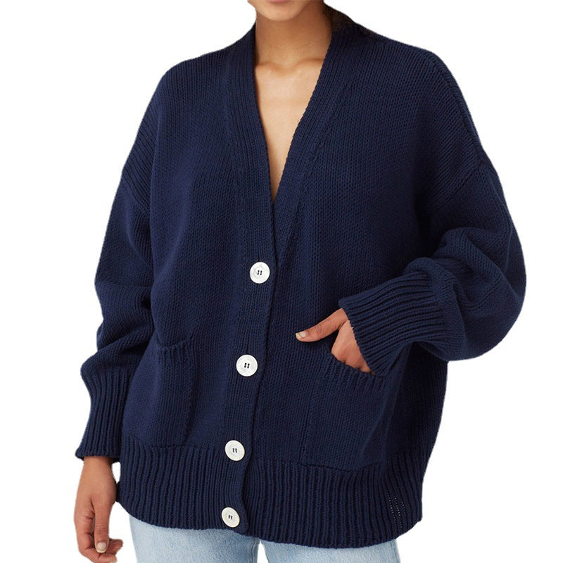 Lune London | Women's Oversized Cardigan with Pockets and V-Neck