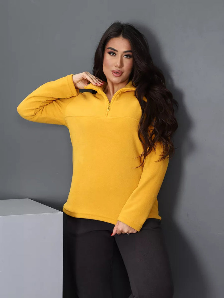 Ladies fleece sweater with high collar Lune London