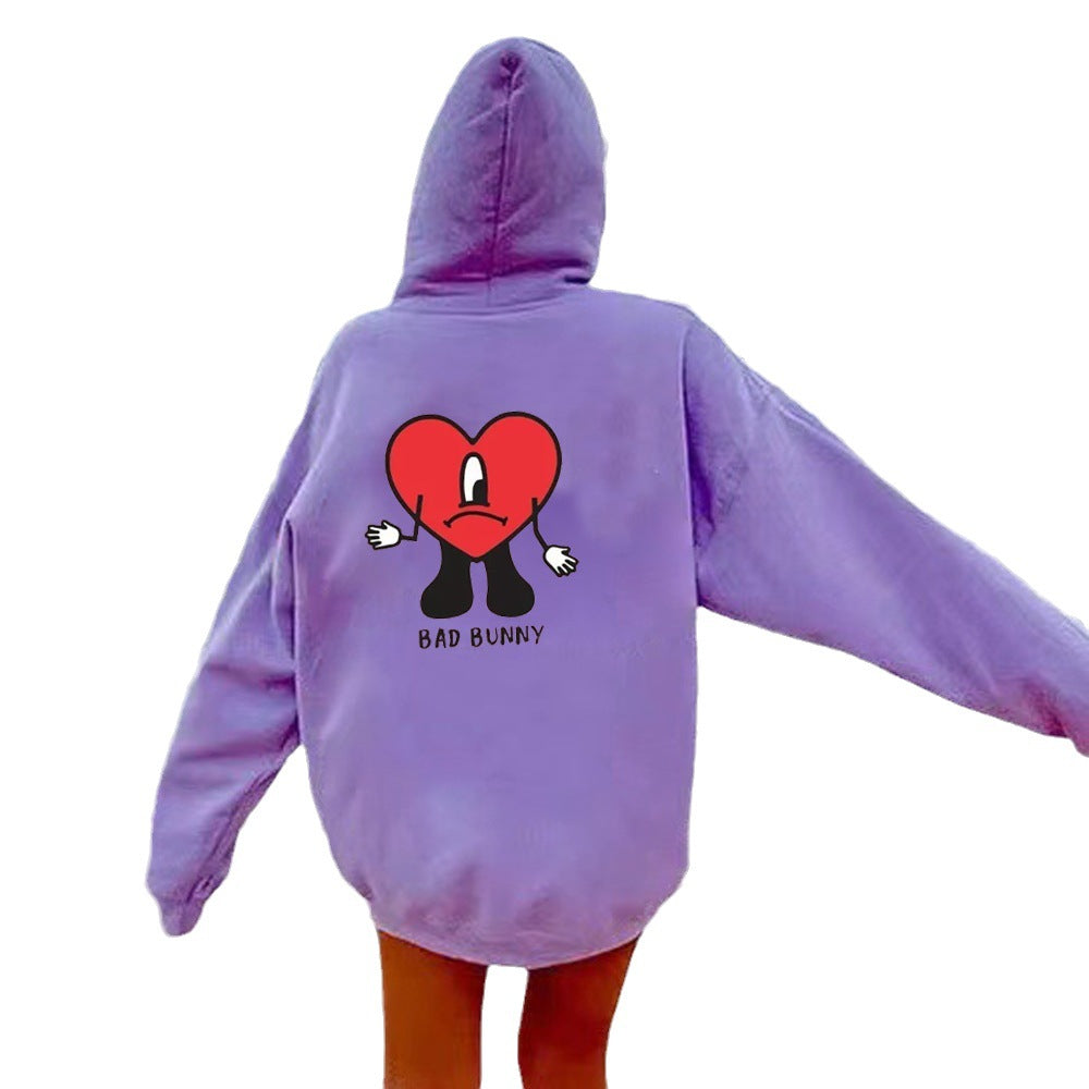 Hooded sweatshirt for women with creative heart pattern Lune London