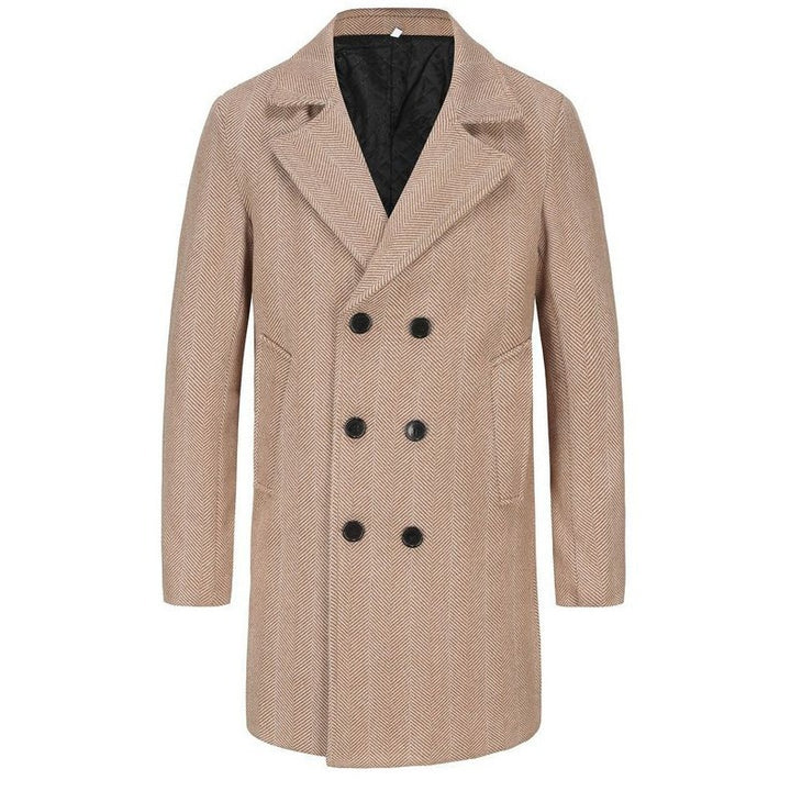 Elegant double-breasted coat for men in high-quality textured material Lune London