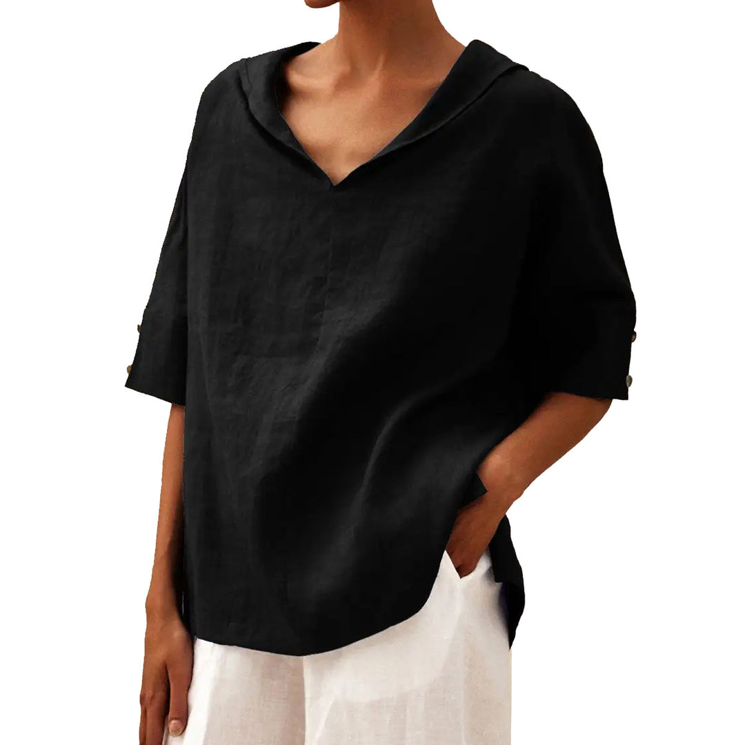 Woman Casual Shirt with Floral Pattern and Modern Collar Lune London