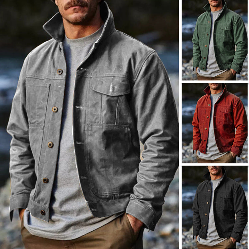 Lightweight utility jacket for men with practical pockets and stylish high collar Lune London