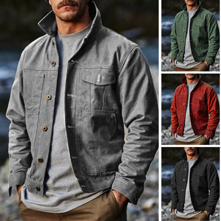 Lightweight utility jacket for men with practical pockets and stylish high collar Lune London