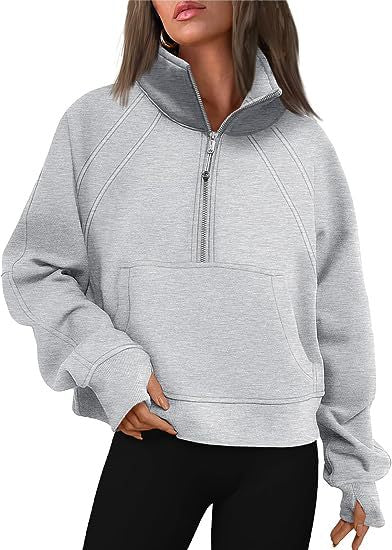 Ladies stylish half-zip sweatshirt Chic und Stil
