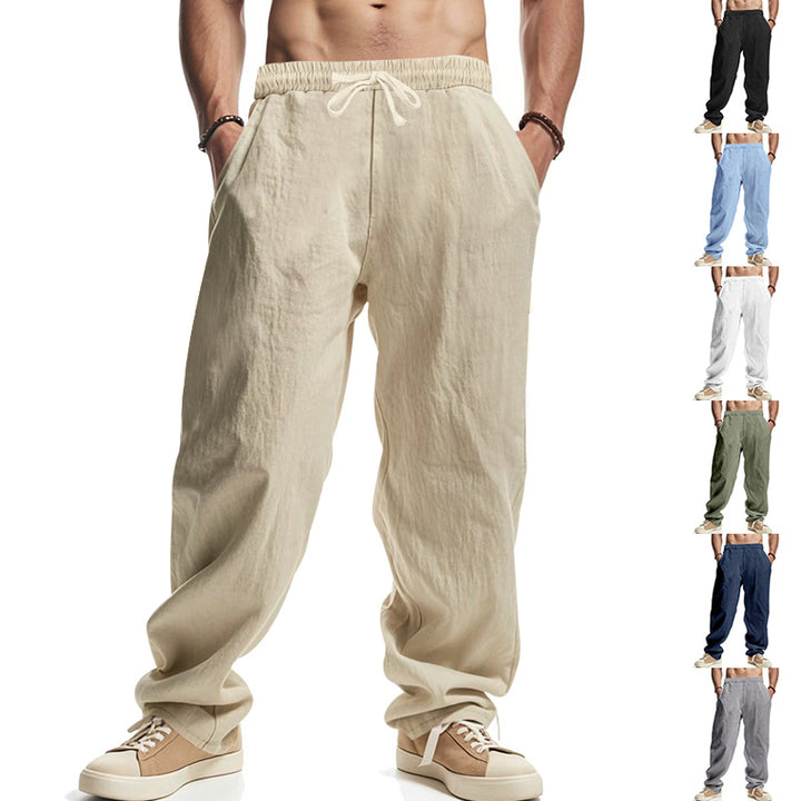 Casual summer cargo pants for men in breathable material with adjustable drawstring Lune London