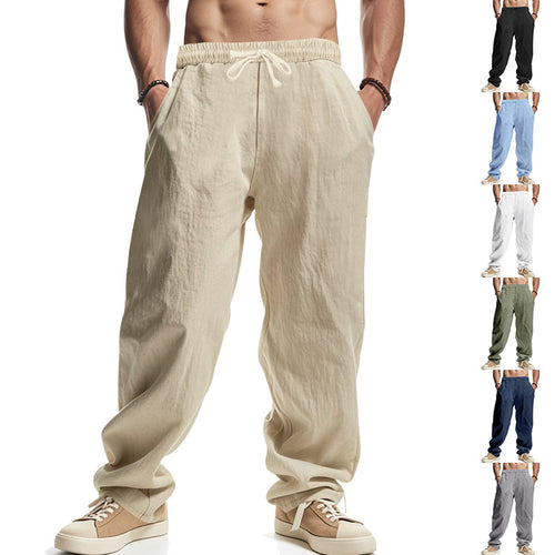 Casual summer cargo pants for men in breathable material with adjustable drawstring Lune London