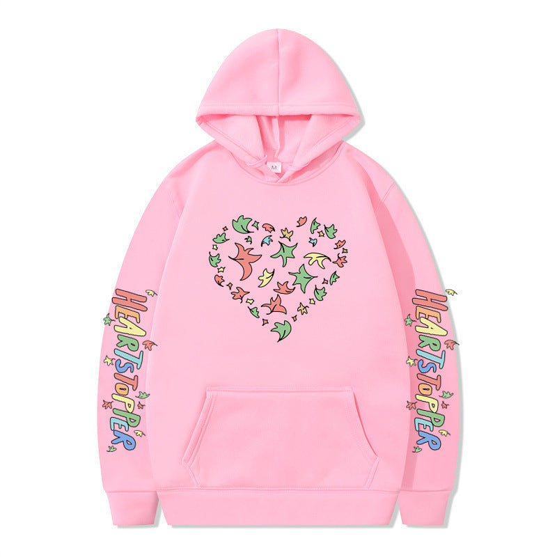Women's hoodie with creative heart and leaf design Lune London