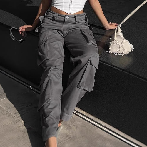 Wide-leg women's cargo pants with functional pockets Lune London