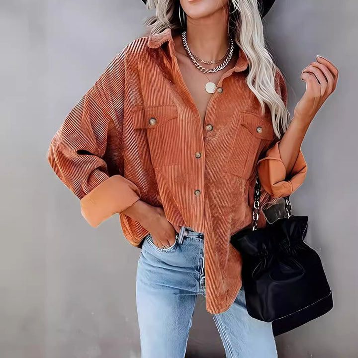 Corduroy jacket for women with double chest pockets Lune London