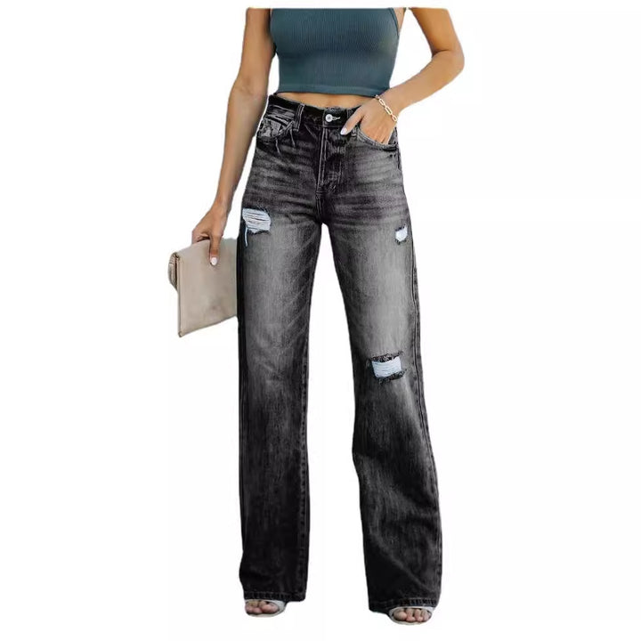 Jeans femmes à coupe large avec détails déchirés Chic & Stil