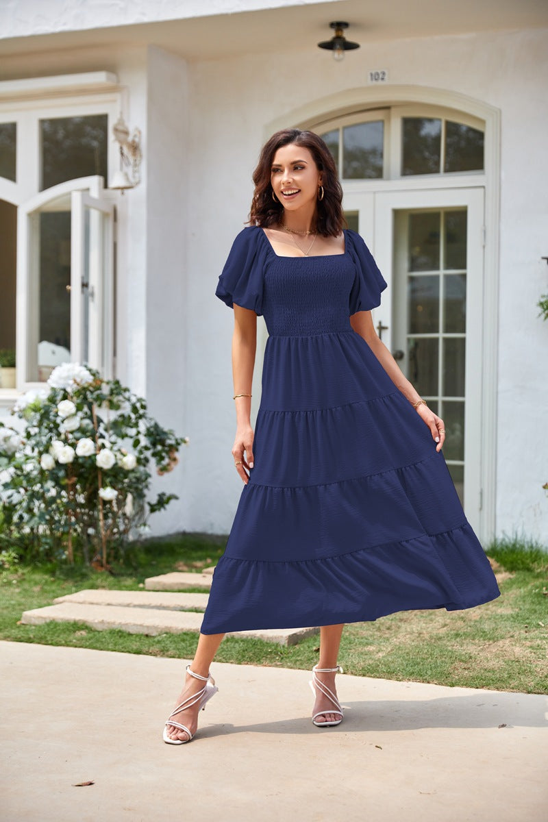 Maxi dress for women with slightly voluminous sleeves Lune London