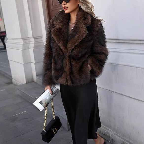 Ladies Faux Fur Jacket Lune London