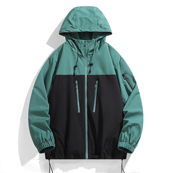 Multifunctional windbreaker jacket for women with adjustable hood and chic sporty design