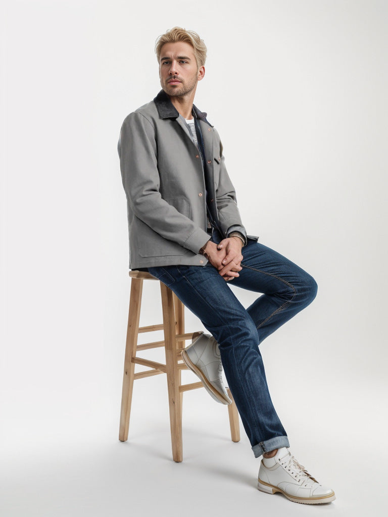 Casual men’s jacket in workwear style with practical pockets Lune London