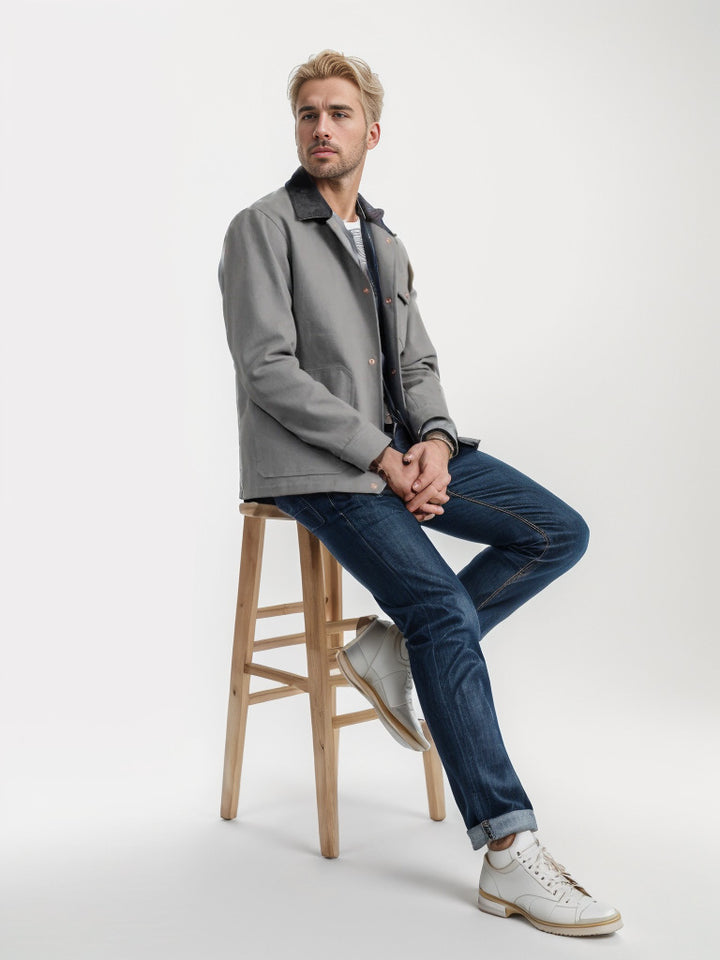 Casual men’s jacket in workwear style with practical pockets Lune London