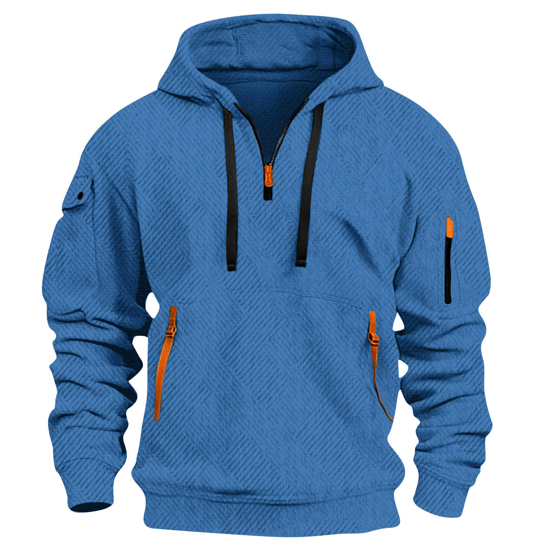 Men's hoodie with practical zip pockets and innovative structured design Lune London