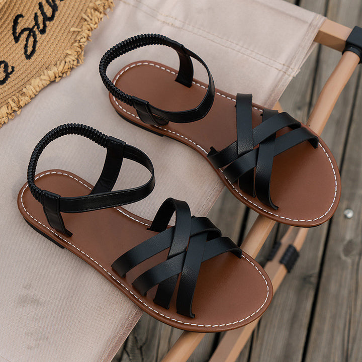 Strappy sandals for women with comfortable sole and elegant details Lune London