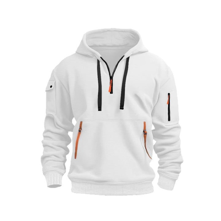 Women's hooded sweatshirt with functional pockets and modern stand-up collar Chic & Stil