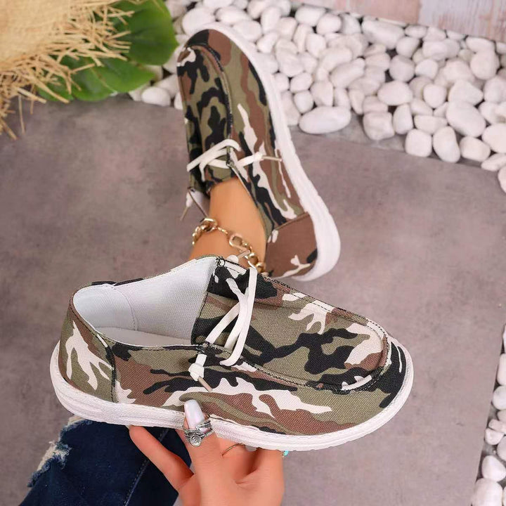 Comfortable sneakers for women with chic and stylish camouflage design