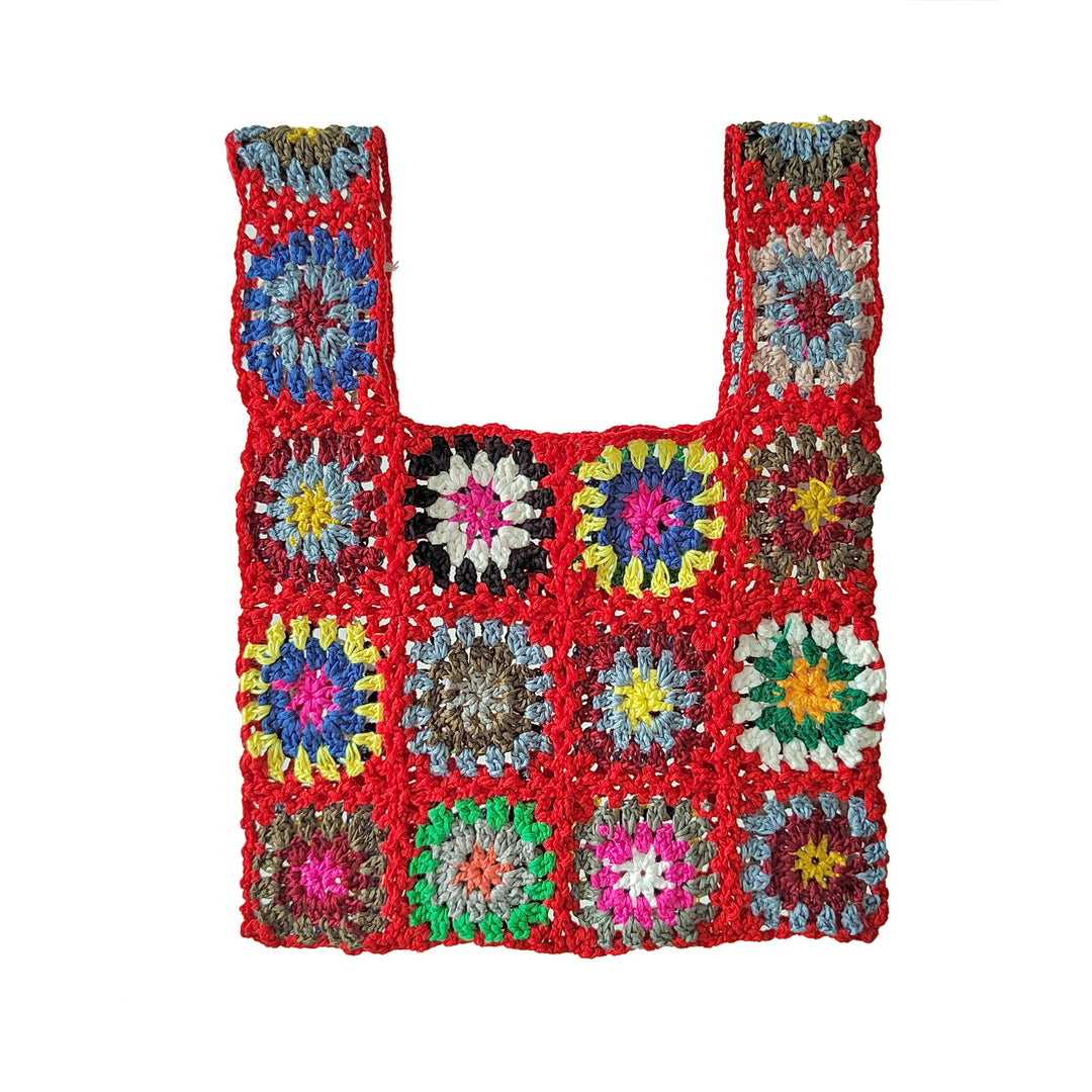 Lune London crochet patchwork handbag for women