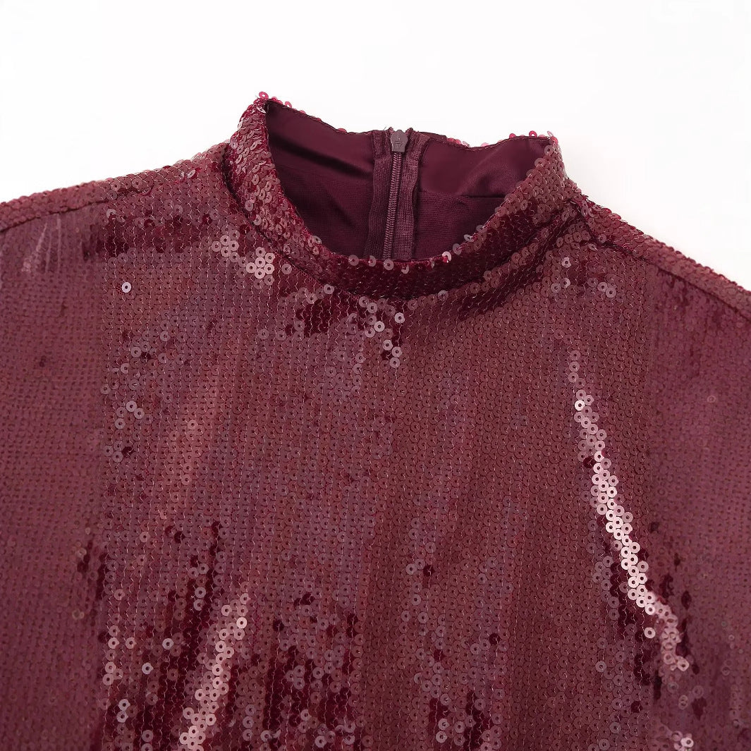 Party dress for women with sparkling top and flared skirt Lune London