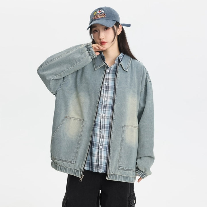 Casual denim jacket for men with elastic cuffs and practical pockets Lune London