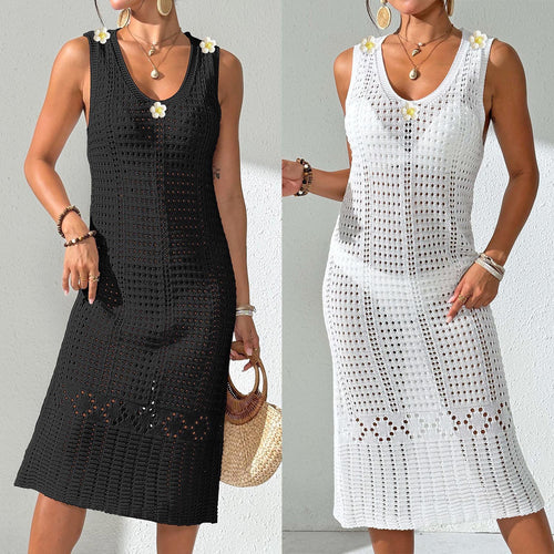 Women Elegant Crochet Beach Dress Lune London