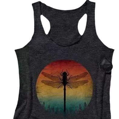 Women's tank top with trendy prints and a sporty cut at the back Lune London