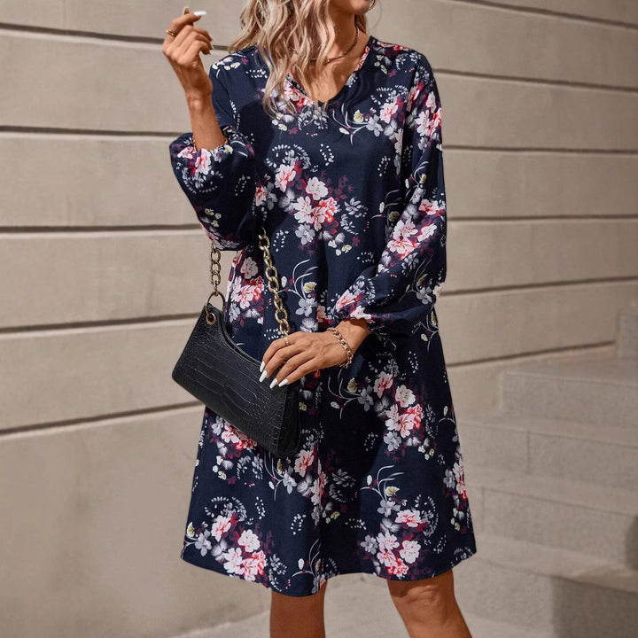Shirt dress for women with floral design and voluminous sleeves Lune London