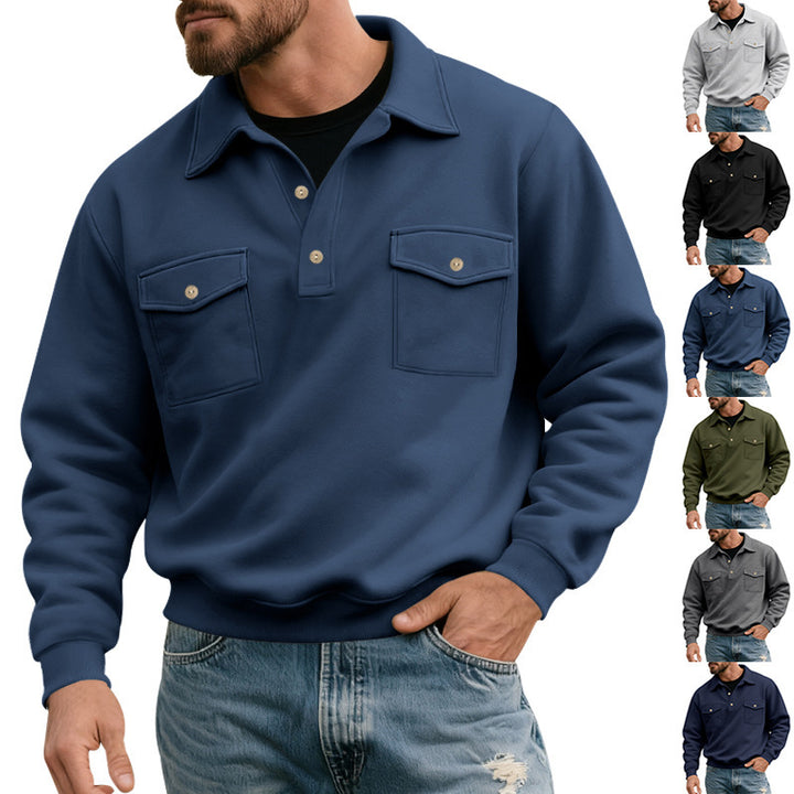 Comfortable men's sweater with practical chest pockets Lune London