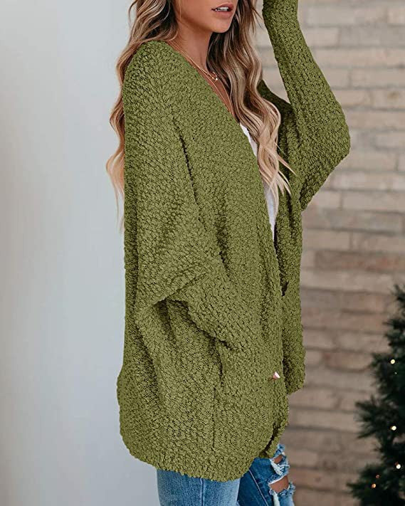 Ladies chunky knit cardigan with open sleeves Lune London