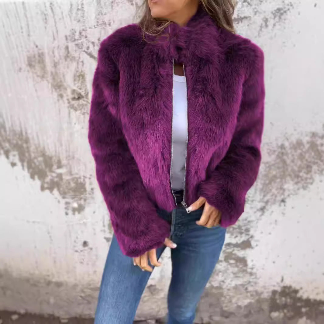 Lune London Faux Fur Bomber Jacket for Women