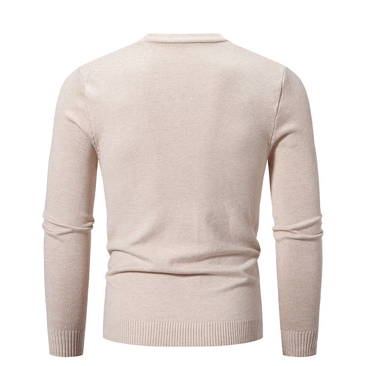 Men's Fine Knit Sweater with Round Neck and Ribbed Details Lune London