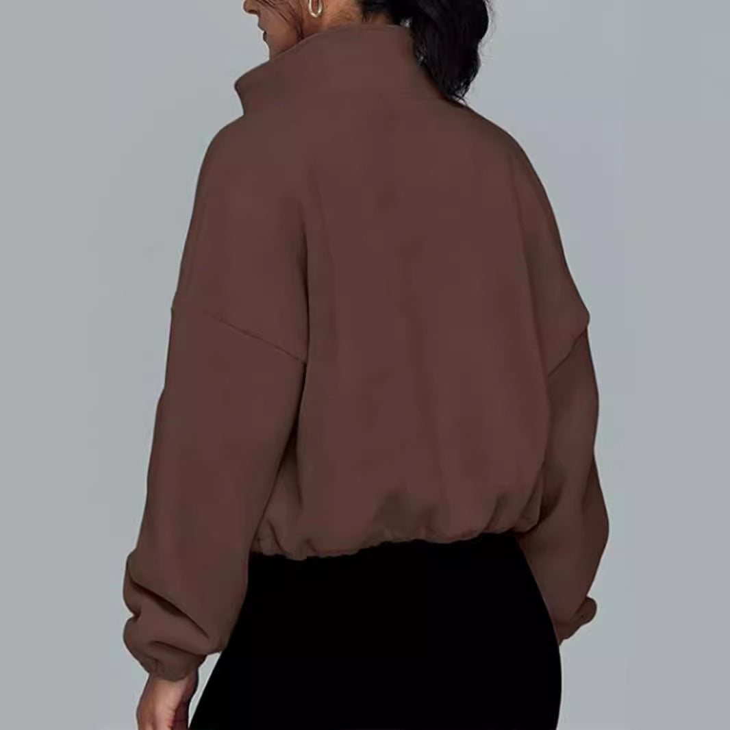 Lune London high collar oversized sweater with zipper for ladies