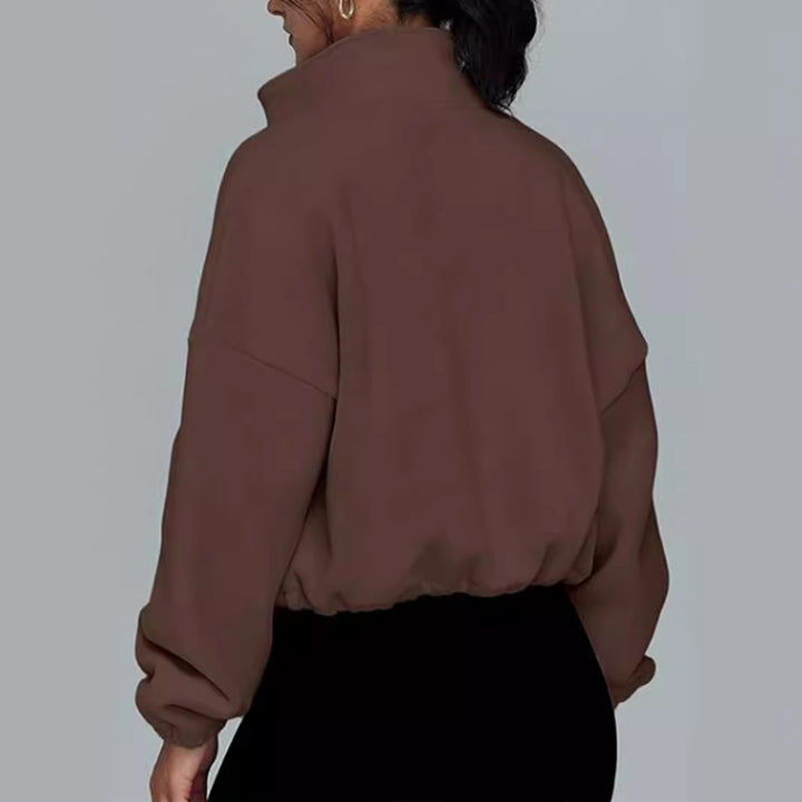 Lune London high collar oversized sweater with zipper for ladies