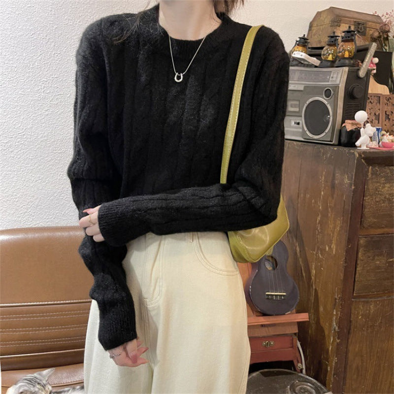 Pull en tricot épais pour femme avec motif en câble texturé et coupe décontractée Chic & Stil