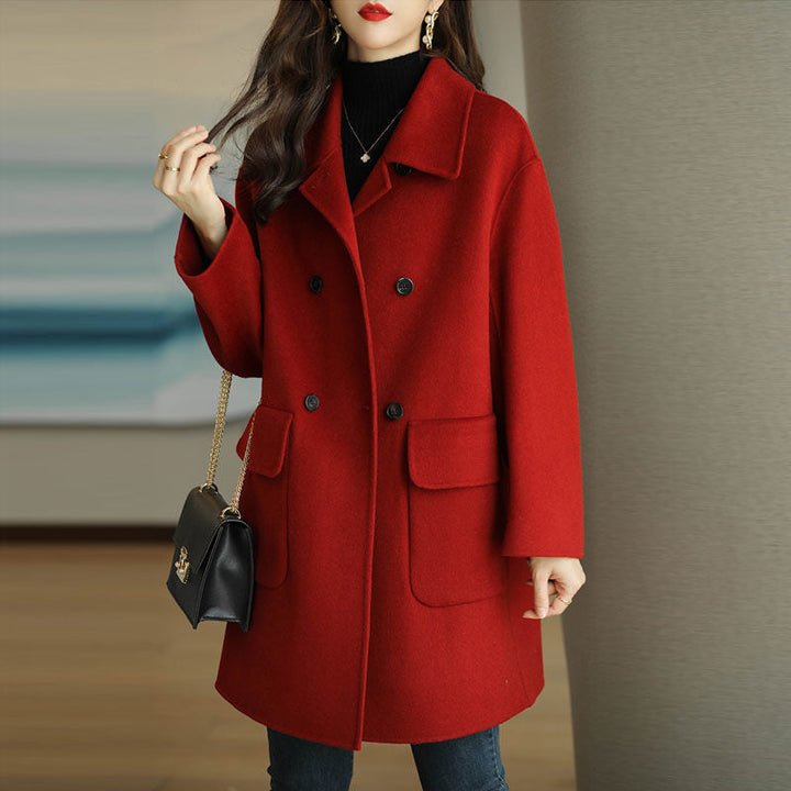 Lune London | Women's Double-Breasted Wool Coat with Classic Cut