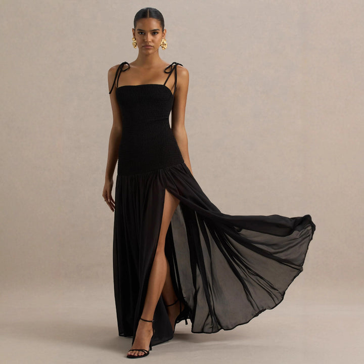 Maxi dress for women with adjustable spaghetti straps and elegant cut Chic & Stil