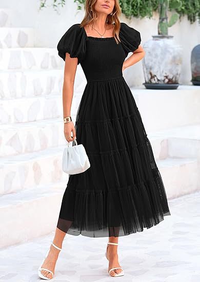 Maxi dress for women with voluminous sleeves and an off-shoulder design Lune London