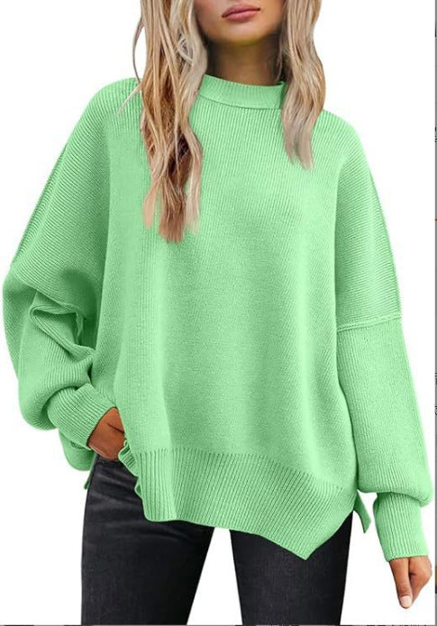 Oversized knitted sweater for women with wide sleeves and a textured surface Lune London