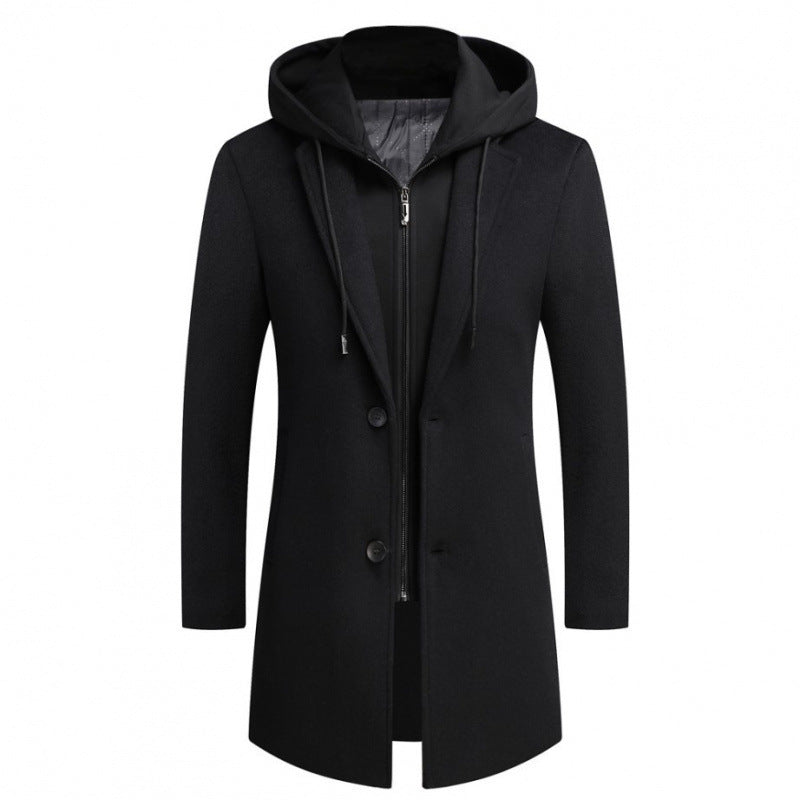 Stylish men's jacket with removable hood and quilted lining Lune London