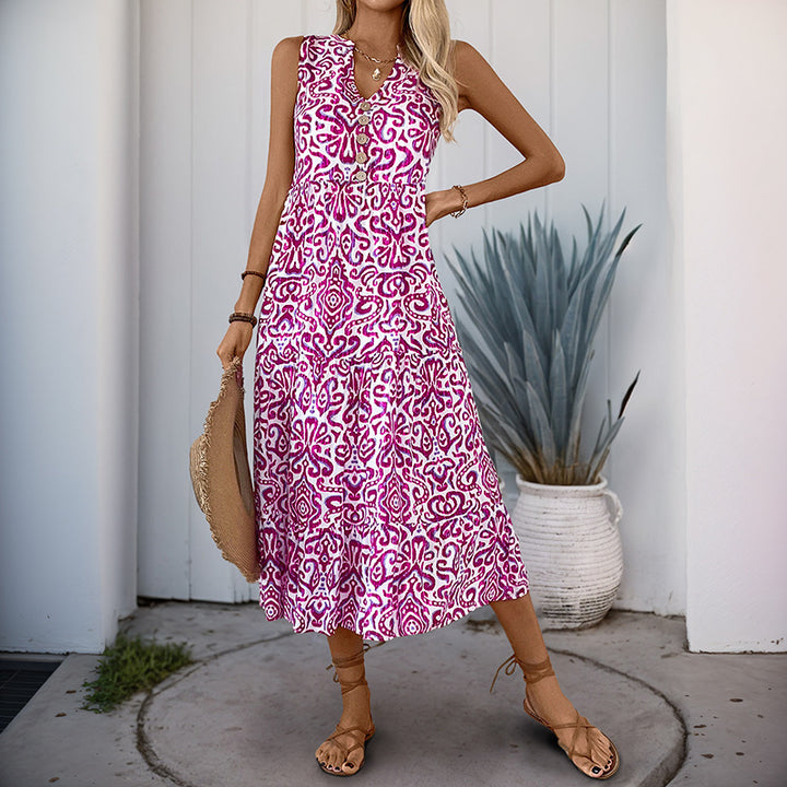 Elegant summer maxi dress for women with tiered design Lune London