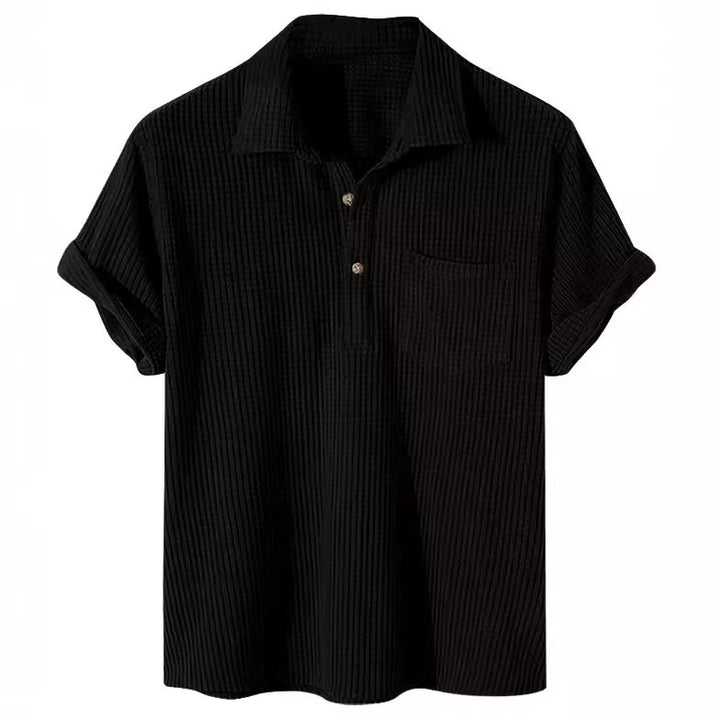 Men's Short Sleeve Textured Polo Lune London