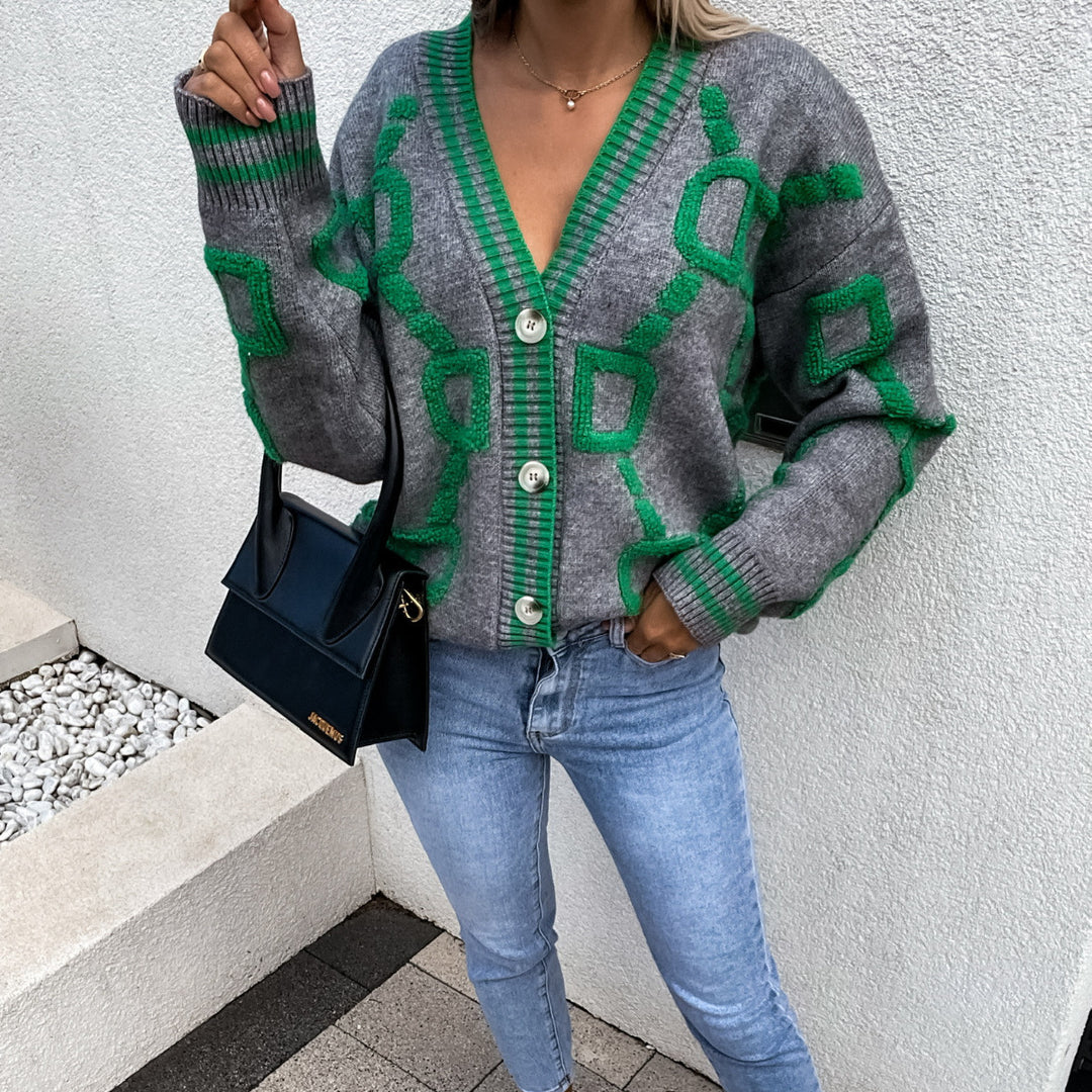Ladies chunky knit jacket Lune London