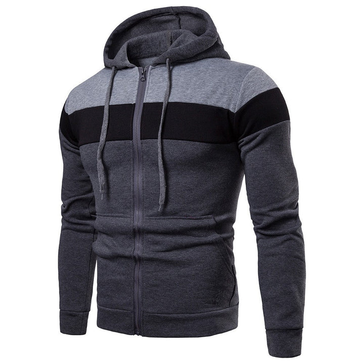 Fashion hooded jacket for men with chic and stylish color block design