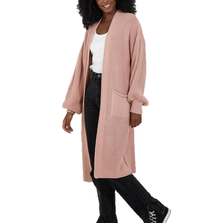 Ladies long cardigan with relaxed oversized fit and voluminous sleeves Lune London