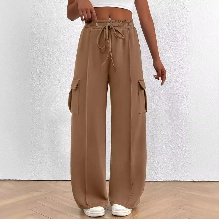 Cargo pants for women with a relaxed fit, elastic waist, and practical pockets Lune London