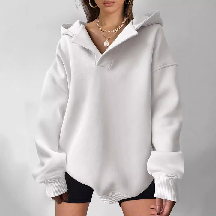 Oversized hoodie for women with half-zip Lune London